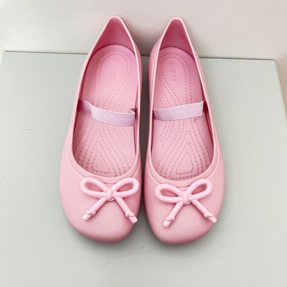 Crocs -Child Brooklyn Ballet Flats  Bubble Gum Pink Size J3 - Picture 1 of 6